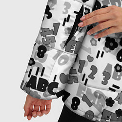 Куртка зимняя женская Black and white alphabet and numbers, цвет: 3D-светло-серый — фото 2