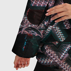 Куртка зимняя женская Абстрактные металлические фигуры - Сиреневый, цвет: 3D-светло-серый — фото 2
