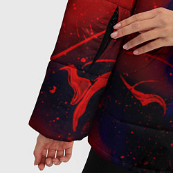 Куртка зимняя женская Абстрактная краски и фигура - Красный, цвет: 3D-светло-серый — фото 2