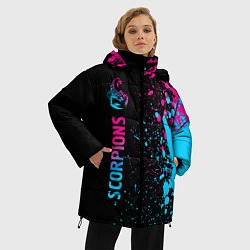 Куртка зимняя женская Scorpions - Neon Gradient, цвет: 3D-черный — фото 2