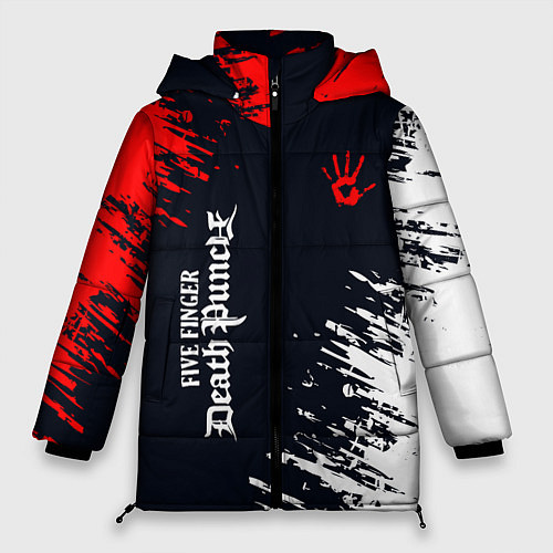 Женская зимняя куртка Five Finger Death Punch - краска / 3D-Черный – фото 1