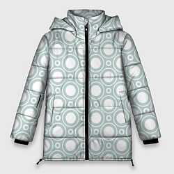 Куртка зимняя женская Белые круги: паттерн, цвет: 3D-светло-серый
