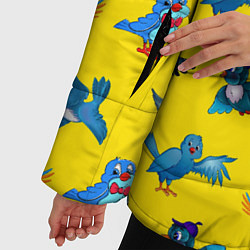 Куртка зимняя женская Мультяшные птицы, цвет: 3D-красный — фото 2