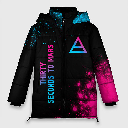 Женская зимняя куртка Thirty Seconds to Mars Neon Gradient / 3D-Черный – фото 1