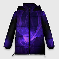 Куртка зимняя женская Неоновые фракталы, цвет: 3D-светло-серый