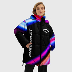Куртка зимняя женская Chevrolet speed lights, цвет: 3D-черный — фото 2