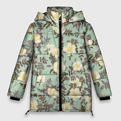 Женская зимняя куртка Цветы Дикий Шиповник