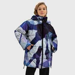 Куртка зимняя женская Лоу Поли Полигоны, цвет: 3D-красный — фото 2