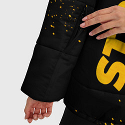 Куртка зимняя женская Stray - gold gradient: символ и надпись вертикальн, цвет: 3D-черный — фото 2