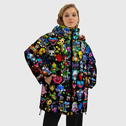 Куртка зимняя женская Персонажи из разных игр, цвет: 3D-красный — фото 2