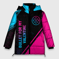 Куртка зимняя женская Bullet For My Valentine - neon gradient: символ и, цвет: 3D-черный