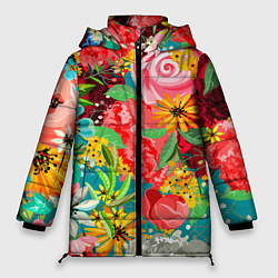 Женская зимняя куртка Multicolour of flowers