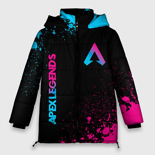 Женская зимняя куртка Apex Legends - neon gradient: символ и надпись вер / 3D-Черный – фото 1
