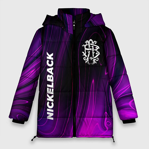 Женская зимняя куртка Nickelback violet plasma / 3D-Черный – фото 1