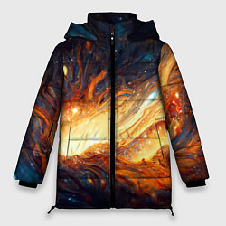 Куртка зимняя женская Центр вселенной - Абстракция, цвет: 3D-светло-серый