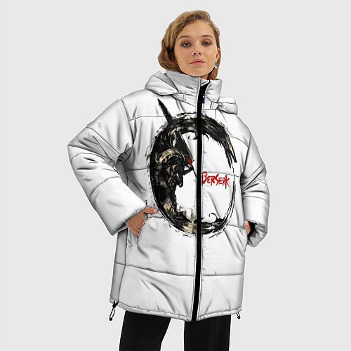Женская зимняя куртка Берсерк Гатс В Кругу Змея / 3D-Светло-серый – фото 3