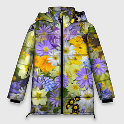 Женская зимняя куртка Цветочная летняя поляна