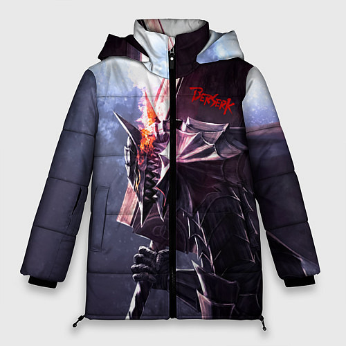 Женская зимняя куртка Берсерк С Мечечём На Плече / 3D-Черный – фото 1