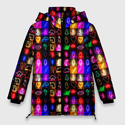Куртка зимняя женская Neon glowing objects, цвет: 3D-светло-серый