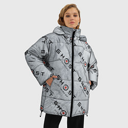 Куртка зимняя женская Призрак Цусимы узор, цвет: 3D-светло-серый — фото 2