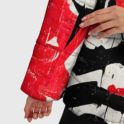 Куртка зимняя женская Уличная гранж абстракция, цвет: 3D-черный — фото 2
