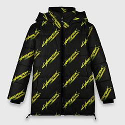 Куртка зимняя женская Киберпанк Бегущий по краю паттерн, цвет: 3D-черный