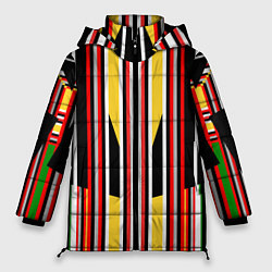 Женская зимняя куртка Геометрические цветные фигуры полосы geometry