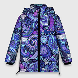 Куртка зимняя женская Color patterns of flowers, цвет: 3D-светло-серый