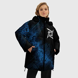 Куртка зимняя женская Metallica звуковая волна, цвет: 3D-черный — фото 2