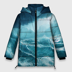 Куртка зимняя женская Буря в море, цвет: 3D-черный