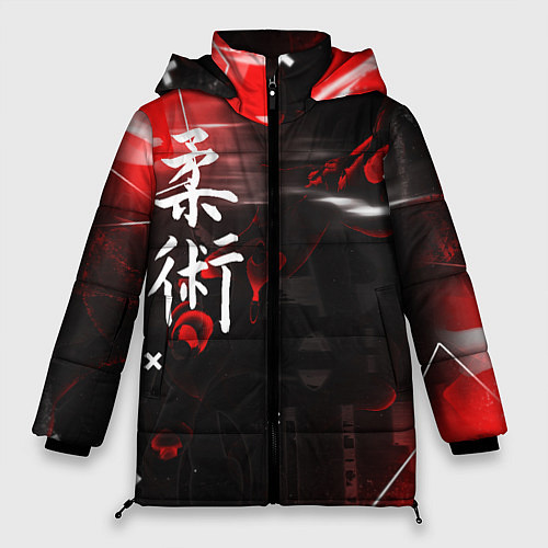 Женская зимняя куртка Джиу-Джитсу : Глитч красный / 3D-Черный – фото 1