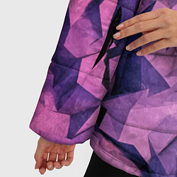 Куртка зимняя женская Полигональная скальная текстура, цвет: 3D-красный — фото 2