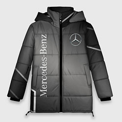 Куртка зимняя женская Mercedes абстракция карбон, цвет: 3D-красный