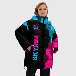 Куртка зимняя женская Skyrim - neon gradient: по-вертикали, цвет: 3D-черный — фото 2