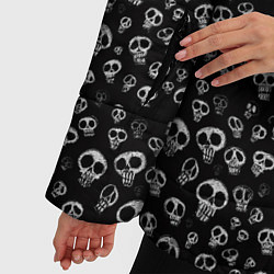 Куртка зимняя женская Черепки - покарябанные, цвет: 3D-черный — фото 2