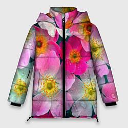 Женская зимняя куртка Сказочные разноцветные цветы