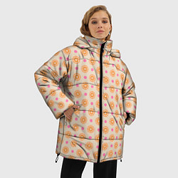 Куртка зимняя женская Цветочки пастельного цвета, цвет: 3D-красный — фото 2