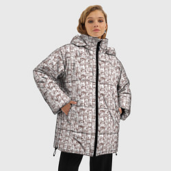 Куртка зимняя женская Лица в квадрате, цвет: 3D-светло-серый — фото 2