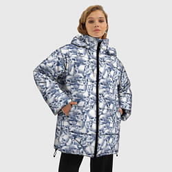 Куртка зимняя женская Череп с трещиной, цвет: 3D-черный — фото 2