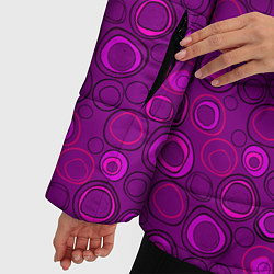 Куртка зимняя женская Абстрактный неоновый узор Фуксия, цвет: 3D-светло-серый — фото 2