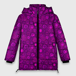 Женская зимняя куртка Абстрактный неоновый узор Фуксия