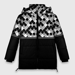 Женская зимняя куртка Черно-белый геометрический узор