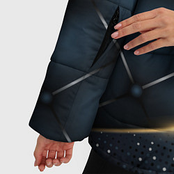 Куртка зимняя женская Золотой герб России на объемном фоне, цвет: 3D-черный — фото 2