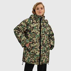 Куртка зимняя женская Милитари круг, цвет: 3D-черный — фото 2