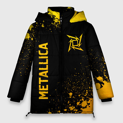 Женская зимняя куртка Metallica - gold gradient: надпись, символ / 3D-Черный – фото 1