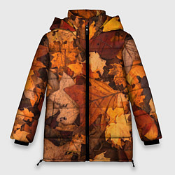 Куртка зимняя женская Опавшие листья, цвет: 3D-красный