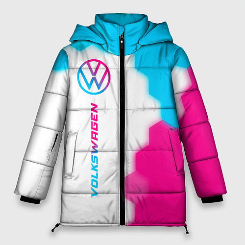 Женская зимняя куртка Volkswagen neon gradient style: по-вертикали / 3D-Черный – фото 1