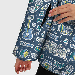 Куртка зимняя женская Музыкальные инструменты и стили музыки, цвет: 3D-светло-серый — фото 2