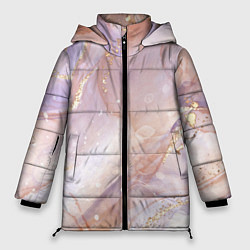 Куртка зимняя женская Бежевый с золотом мрамор, цвет: 3D-черный