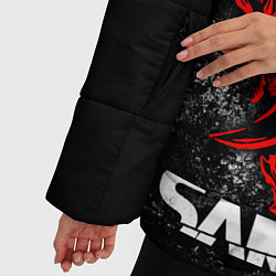 Куртка зимняя женская Samurai - Red logo - Cyberpunk 2077, цвет: 3D-светло-серый — фото 2